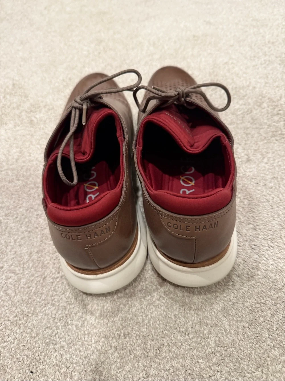 Cole Haan Brown Leather Oxfords with Red Interior